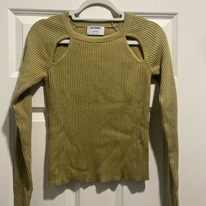 Old navy green sweater top with cutouts